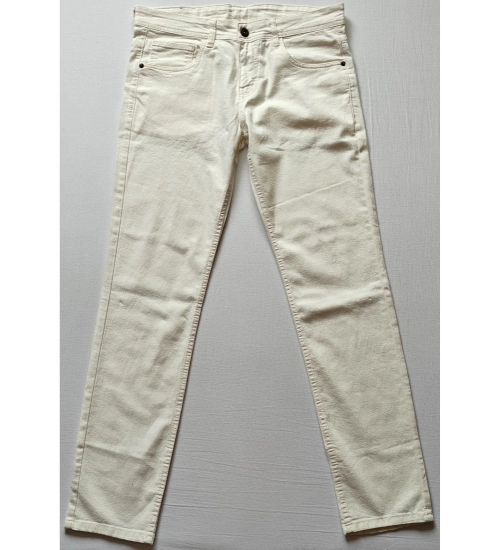 Generic Men's Cotton Blended Solid Classic Fit Jeans (Beige)