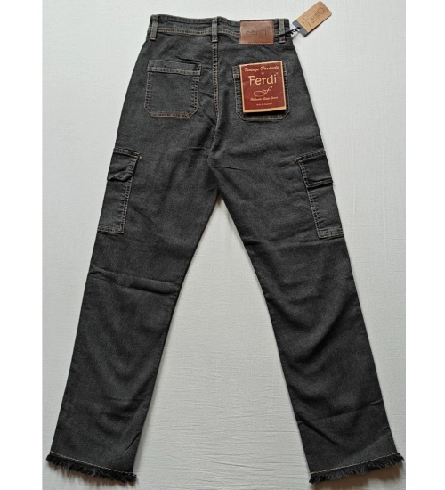 Generic Women's Cotton Blended Solid Cargo Straight Fit (Grey)