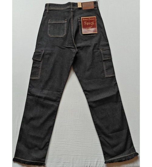 Generic Women's Cotton Blended Solid Cargo Straight Fit (Black)