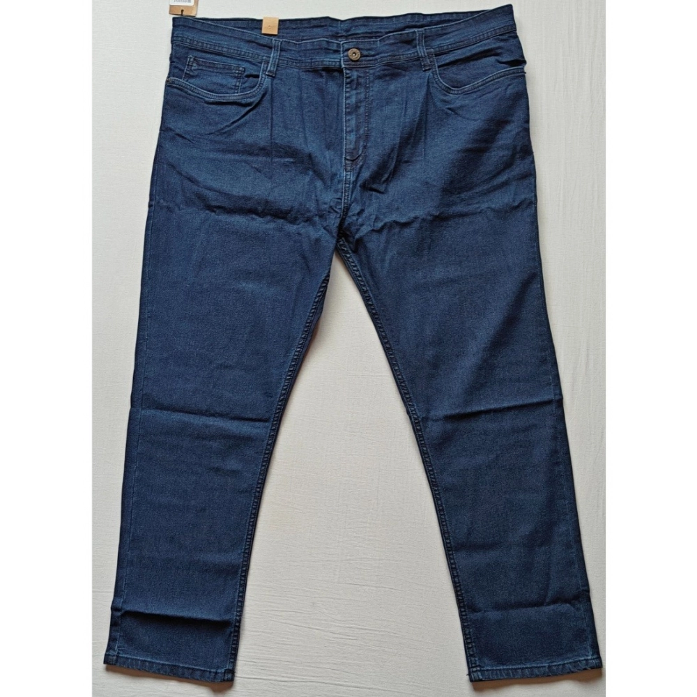Generic Men's Cotton Blended Solid Plus Size Jeans (Dark Blue) Generic Men's Cotton Blended Solid Plus Size Jeans (Dark Blue)