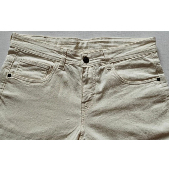 Generic Men's Cotton Blended Solid Classic Fit Jeans (Beige)