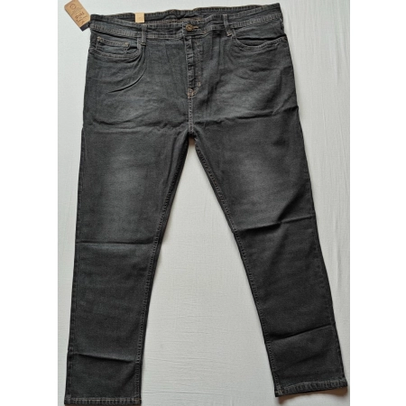 Generic Men's Cotton Blended Solid Plus Size Jeans (Dark Grey)