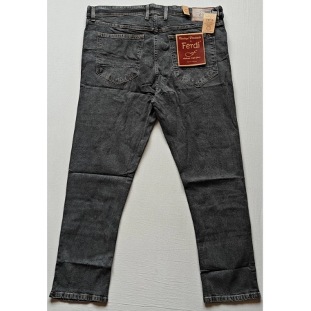 Generic Men's Cotton Blended Solid Plus Size Jeans (Dark Grey)