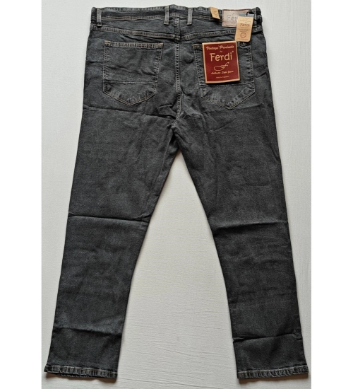 Generic Men's Cotton Blended Solid Plus Size Jeans (Dark Grey)