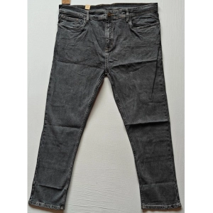 Generic Men's Cotton Blended Solid Plus Size Jeans (Dark Grey)