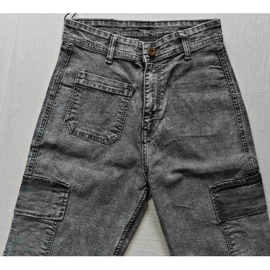 Generic Women's Cotton Blended Solid Cargo Straight Fit (Grey)