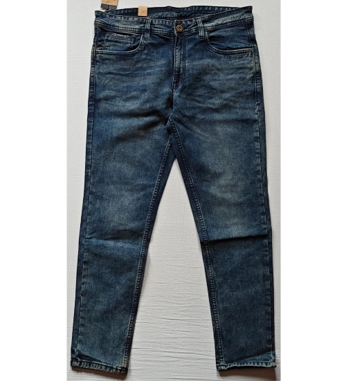 Generic Men's Cotton Blended Solid Tapered Jeans (Blue)