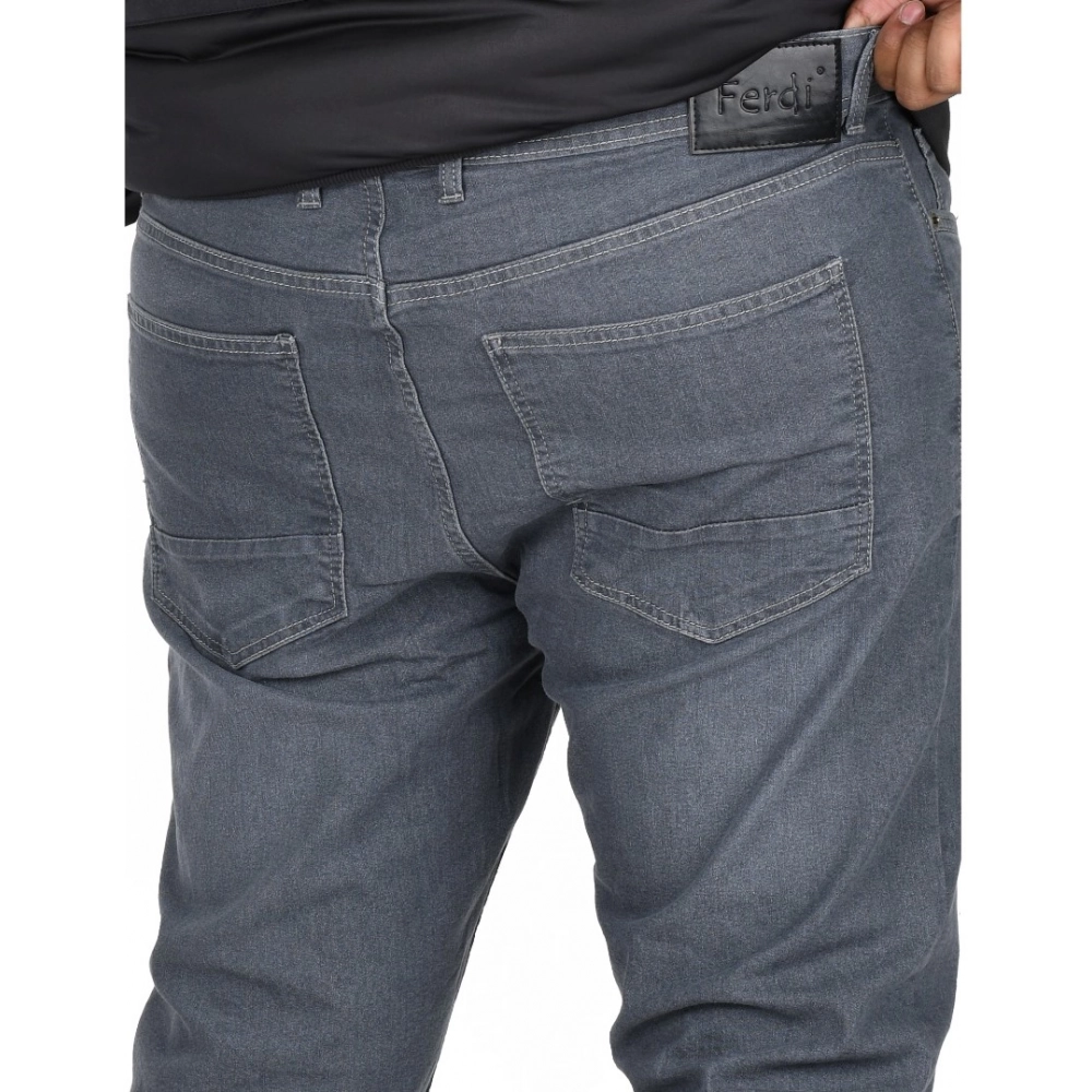 Generic Men's Cotton Blended Solid Plus Size Jeans (Grey) Generic Men's Cotton Blended Solid Plus Size Jeans (Grey)