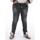 Generic Men's Cotton Blended Solid Plus Size Jeans (Grey) Generic Men's Cotton Blended Solid Plus Size Jeans (Grey)