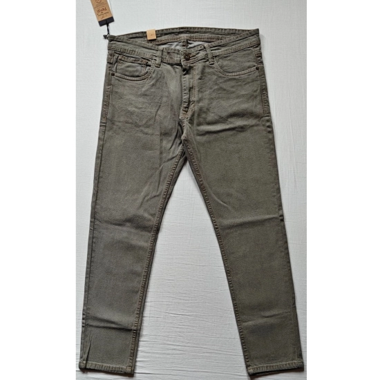 Generic Men's Cotton Blended Solid Tapered Jeans (Khaki) Generic Men's Cotton Blended Solid Tapered Jeans (Khaki)