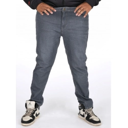Generic Men's Cotton Blended Solid Plus Size Jeans (Grey)