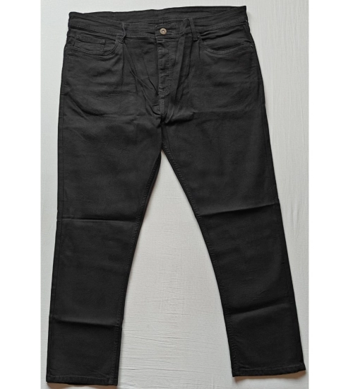 Generic Men's Cotton Blended Solid Plus Size Jeans (Black)