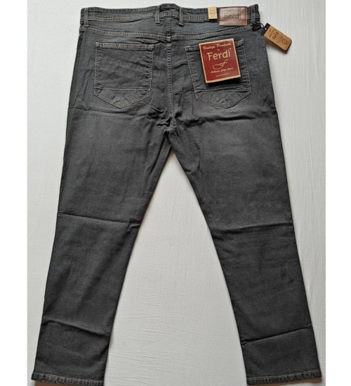 Generic Men's Cotton Blended Solid Plus Size Jeans (Dark Grey)