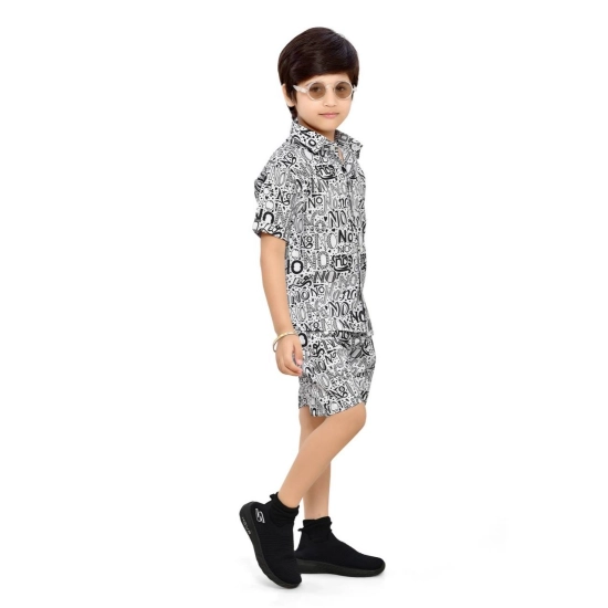 Generic Kid's Lycra Printed Casual wear Shirt And Shorts Set (White) Generic Kid's Lycra Printed Casual wear Shirt And Shorts Set (White)