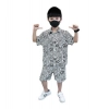 Generic Kid's Lycra Printed Casual wear Shirt And Shorts Set (White)