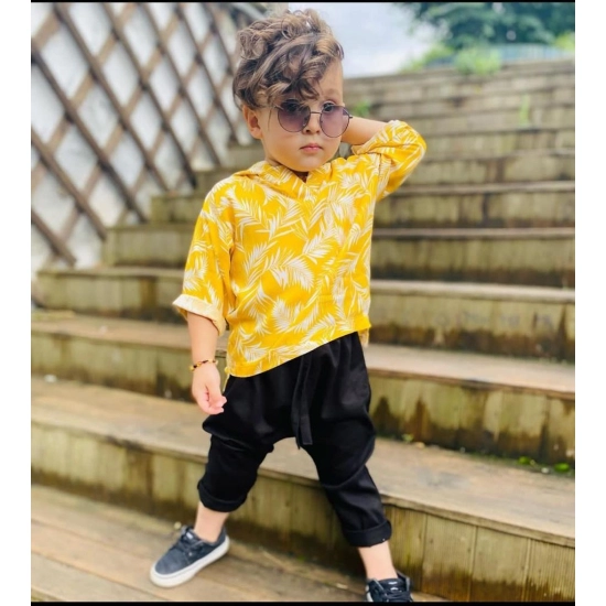 Generic Kid's Lycra Printed Casual wear Shirt And Shorts Set (Yellow) Generic Kid's Lycra Printed Casual wear Shirt And Shorts Set (Yellow)