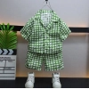 Generic Kid's Lycra Printed Casual wear Shirt And Shorts Set (Green)