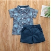 Generic Kid's Lycra Printed Casual wear Shirt And Shorts Set (SkyBlue)
