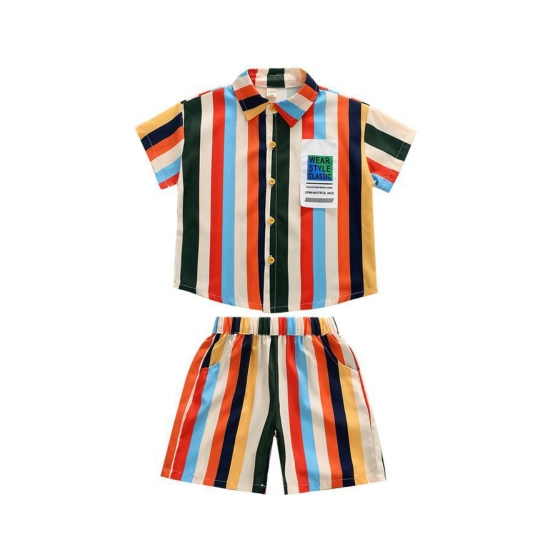 Generic Kid's Lycra Printed Casual wear Shirt And Shorts Set (Multicolor) Generic Kid's Lycra Printed Casual wear Shirt And Shorts Set (Multicolor)