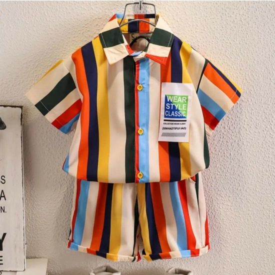 Generic Kid's Lycra Printed Casual wear Shirt And Shorts Set (Multicolor) Generic Kid's Lycra Printed Casual wear Shirt And Shorts Set (Multicolor)