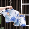 Generic Kid's Lycra Printed Casual wear Shirt And Shorts Set (White)