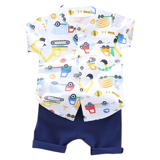 Generic Kid's Lycra Printed Casual wear Shirt And Shorts Set (White) Generic Kid's Lycra Printed Casual wear Shirt And Shorts Set (White)