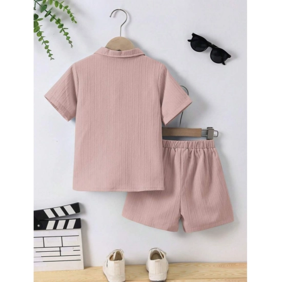 Generic Kid's Lycra Printed Casual wear Shirt And Shorts Set (Peach) Generic Kid's Lycra Printed Casual wear Shirt And Shorts Set (Peach)