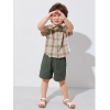 Generic Kid's Lycra Printed Casual wear Shirt And Shorts Set (Green)