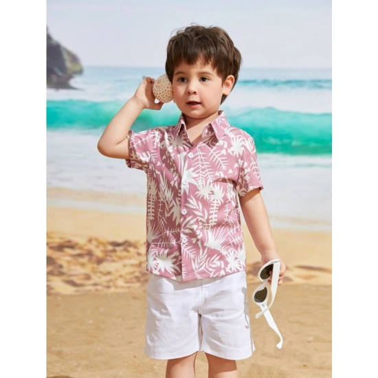 Generic Kid's Lycra Printed Casual wear Shirt And Shorts Set (Peach) Generic Kid's Lycra Printed Casual wear Shirt And Shorts Set (Peach)