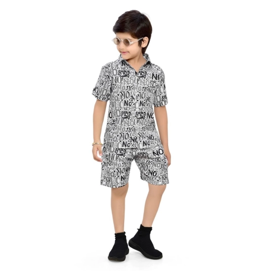 Generic Kid's Lycra Printed Casual wear Shirt And Shorts Set (White) Generic Kid's Lycra Printed Casual wear Shirt And Shorts Set (White)