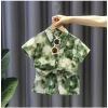 Generic Kid's Lycra Printed Casual wear Shirt And Shorts Set (Green)