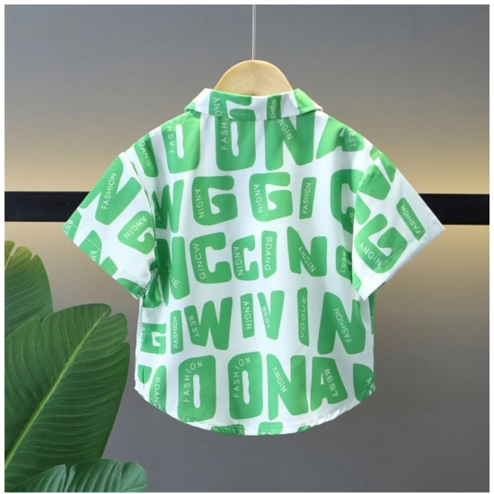 Generic Kid's Lycra Printed Casual wear Shirt And Shorts Set (Green)