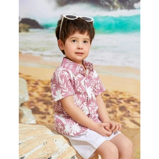 Generic Kid's Lycra Printed Casual wear Shirt And Shorts Set (Peach) Generic Kid's Lycra Printed Casual wear Shirt And Shorts Set (Peach)