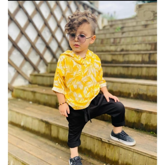 Generic Kid's Lycra Printed Casual wear Shirt And Shorts Set (Yellow) Generic Kid's Lycra Printed Casual wear Shirt And Shorts Set (Yellow)
