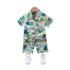 Generic Kid's Lycra Printed Casual wear Shirt And Shorts Set (Green)