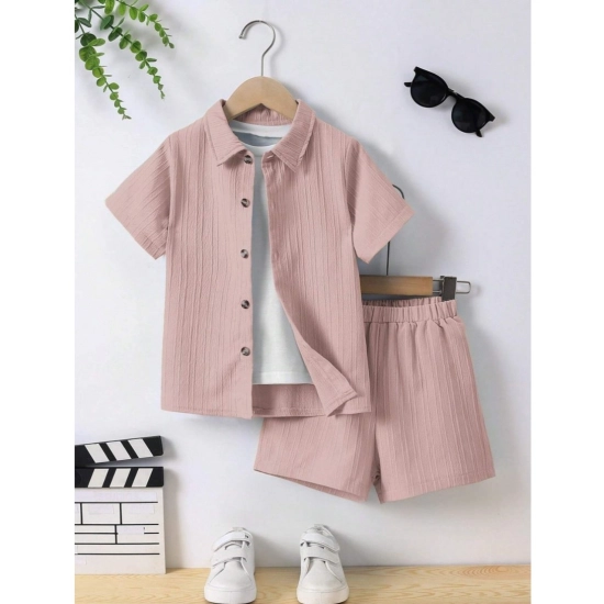 Generic Kid's Lycra Printed Casual wear Shirt And Shorts Set (Peach) Generic Kid's Lycra Printed Casual wear Shirt And Shorts Set (Peach)