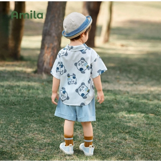 Generic Kid's Lycra Printed Casual wear Shirt And Shorts Set (Sky) Generic Kid's Lycra Printed Casual wear Shirt And Shorts Set (Sky)
