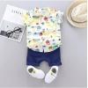 Generic Kid's Lycra Printed Casual wear Shirt And Shorts Set (White)
