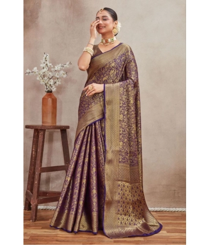 Generic Women's Silk Blend Floral Printed Saree With Unstitched Blouse 5.5Mtr (Navy Blue) Generic Women's Silk Blend Floral Printed Saree With Unstitched Blouse 5.5Mtr (Navy Blue)