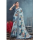 Generic Women's Linen Floral Printed Saree With Unstitched Blouse 5.5Mtr (Grey) Generic Women's Linen Floral Printed Saree With Unstitched Blouse 5.5Mtr (Grey)