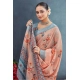Generic Women's Linen Floral Printed Saree With Unstitched Blouse 5.5Mtr (Orange)
