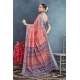 Generic Women's Linen Floral Printed Saree With Unstitched Blouse 5.5Mtr (Peach) Generic Women's Linen Floral Printed Saree With Unstitched Blouse 5.5Mtr (Peach)