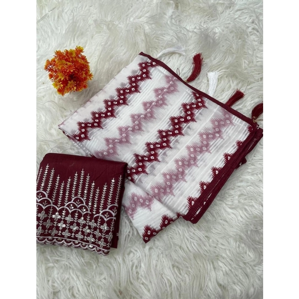 Generic Women's Chiffon Printed Saree With Unstitched Blouse 5.5Mtr (Maroon) Generic Women's Chiffon Printed Saree With Unstitched Blouse 5.5Mtr (Maroon)