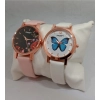 Generic Women's Casual Leather New Stylish Watch Pack Of-2 (Assorted)