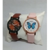 Generic Women's Casual Leather New Stylish Watch Pack Of-2 (Assorted)