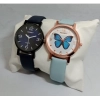 Generic Women's Casual Leather New Stylish Watch Pack Of-2 (Assorted)