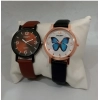 Generic Women's Casual Leather New Stylish Watch Pack Of-2 (Assorted)