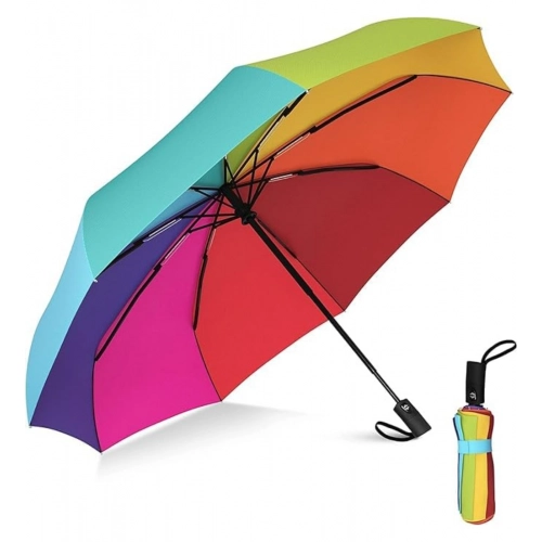 Generic Metal Portable Auto Travel Umbrella (Rainbow)
