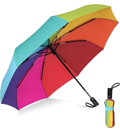 Generic Metal Portable Auto Travel Umbrella (Rainbow)
