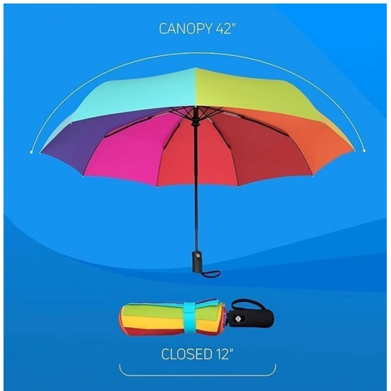 Generic Metal Portable Auto Travel Umbrella (Rainbow)